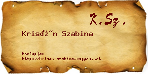 Krisán Szabina névjegykártya