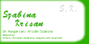 szabina krisan business card
